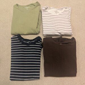 4 Abercrombie Double Lined Essential Baby Tees XS